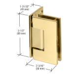Brushed Gold Wall To Glass Hinge H30-BG